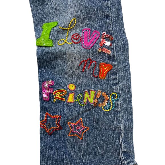 U Jeans Jeans Girls 4 Stretch Embroidered (W20 L16) - Picture 4 of 8